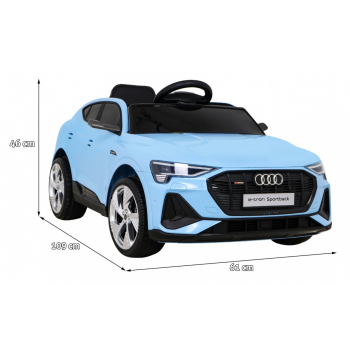 Audi E-Tron Sportback dla dzieci Niebieski + Pilot + Napęd 4x4 + Wolny Start + Radio MP3 + LED